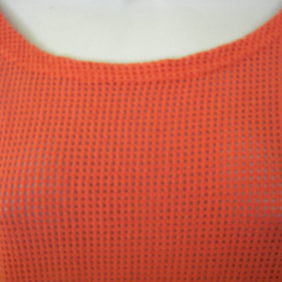 VINTAGE ORANGE MESH T-SHIRT  TUNIC TOP sz L/XL - Picture 2 of 3